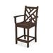 POLYWOOD® Chippendale Counter Outdoor Arm Chair Plastic in Brown | 41.75 H x 22.5 W x 22 D in | Wayfair CDD201MA