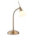 ENDON Range 33W Antique Brass & White Glass Decorative Touch Dimmer Task Table Lamp