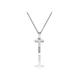 Hot Diamonds Round Diamond and Micro Letter T 925 Sterling Silver Pendant with 46 cm Curb Chain