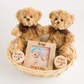 Personalised Double Deluxe Twin New Baby Gift Basket