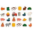 Janod - Magnet Set Bauernhof Tiere 24 Teile aus Holz - Babyspielzeug Tiermagnete - Magnetisches Lernspiel - Holzspielzeug für Magnetische Oberflächen - Ab 2 Jahren, J08157