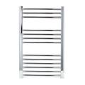 Manissa Milano Chrome Straight Central Heating Towel Rail W500mm x H800mm Flat Central Heating Towel Radiator