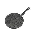 Nordic Ware Smiley Face Pancake Pan, Cast-Aluminium Frying Pan, Pan for 7 Pancakes, Mini Pancake Maker - Black, 10 1/2 inch diameter