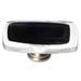 Sietto 2" Length Rectangle Knob 1.0 W in blackCrystal & Glass/Metal in Satin Nickel/Black | Wayfair LK-700-SN