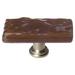 Sietto Skinny Glacier 2" Length Rectangle Knob 0.875 W in brownCrystal & Glass/Metal in Satin Nickel/Woodland Brown | Wayfair SLK-209-SN