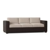Woodard Montecito 93" Wide Patio Sofa w/ Cushions All - Weather Wicker/Wicker/Rattan in Gray | 26 H x 93 W x 38 D in | Wayfair S511081-14Y