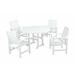 POLYWOOD® Signature 5-Piece Round Farmhouse Outdoor Dining Set Plastic in White | Wayfair PWS152-1-WH