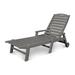 POLYWOOD® Nautical Chaise w/ Arms & Wheels Plastic in Gray | 39 H x 27 W x 78.5 D in | Outdoor Furniture | Wayfair NCW2280GY