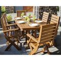 POLYWOOD® Signature Folding Chair 7-Piece Outdoor Dining Set Plastic in Brown | Wayfair PWS151-1-TE