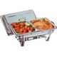 DOUBLE DELUXE CHAFING DISH SET FOOD WARMER BUFFET 2 FOOD PANS FUEL GEL TWIN NEW