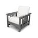 POLYWOOD® Club Mission Outdoor Chair Plastic in Gray/White | 33.5 H x 28.5 W x 36 D in | Wayfair PWCMC23GY-5472