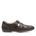 Clarks Men's Recline Open Sandals - Brown Braun/Mahogany Leather, 8.5 UK