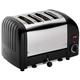 Dualit Classic 4 Slice Vario 2.2kW Toaster, Black and Stainless Steel, Hand Built in the UK, Replaceable Proheat Elements, Heat 2 or 4 Slots, Defrost Bread, Mechanical Timer, Model 40344, E266