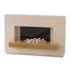 Adam Sambro Electric Fireplace Suite in Travertine with Oak Veneer Shelf, 2000 Watt