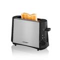 Cloer 3890 Single-Toaster, Minitoaster für 1 Toastscheibe, 600 W, "Auftau-Funktion", Krümelschublade, Nachhebevorrichtung, mattiertes wärmeisoliertes Edelstahlgehäuse