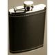 6oz Stainless Steel Black Leather Hip Flask