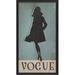 The Artwork Factory Vogue Silhouette Large Framed Graphic Art Paper, Metal in Black/Blue | 25.13 H x 14.13 W x 1.13 D in | Wayfair 17724