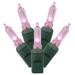 Vickerman 34701 - 50 Light 25' Green Wire Pink Italian LED Miniature Christmas Light String Set with 6" Spacing (X6G7510)