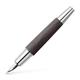 Faber E-Motion F Fountain Pen Black Wood and Chrome