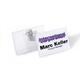 Durable Name Badge 40 x 75 mm with Combi Clip Transparent | Pack of 50 Badges | Includes Blank Insert Cards | Ideal for Events and Visitor Management