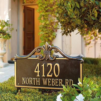 Kingston Address Plaques - Wall Plaque, Bronze/Gold Wall Plaque, Estate, One Line - Frontgate