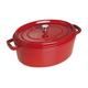 STAUB Cast Iron Roaster/Cocotte, Oval 33 cm, 6.7 L, Cherry Red