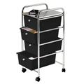 Premier Housewares Plastic Drawer Storage Kitchen Storage Trolley Chrome Craft Storage Storage Draws Storage Drawers On Wheels 79 cm x 39 cm x 33 cm