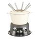 MasterClass Cast Iron Fondue Set, Fondue Pot with 6 Forks and Cast Iron Enamelled Bowl, Superior Heat Retention & Adjustable Burner, Gift Boxed, Cream, 21x18cm