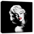 MARILYN MONROE CANVAS BLACK RED LIPS SQUARE 20 x 20 inches mounted and ready to hang designed and produced by CANVAS INTERIORS