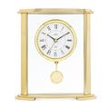 Acctim Welwyn Pendulum Mantel Clock Quartz Polished Metal & Glass Floating Effect Gold