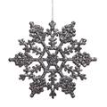 Vickerman 23562 - 6.25" Pewter Glitter Snowflake Christmas Tree Ornament (12 pack) (M101527)