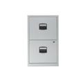 Bisley Metal Filing Cabinet 2 Drawer A4 H670xW410xD400mm - Color: Silver