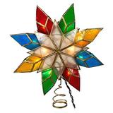 Kurt S. Adler 04580 - 10 Light 8.5" Multi-Color Capiz Star Christmas Tree Topper