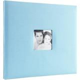 SKY-BLUE Fabric Post-Bound Album w 12x12 pocket pages - 12x12