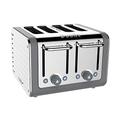 Dualit Architect 4 Slice Toaster | Stainless Steel with Grey Trim|Extra-Wide Slots–Peek and Pop Function–Patented Perfect Toast Technology–Matching Kettle and Sandwich Cage Available | 46526