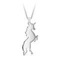 Tuscany Silver Women's Sterling Silver Unicorn Pendant on Curb Chain of 46cm/18"