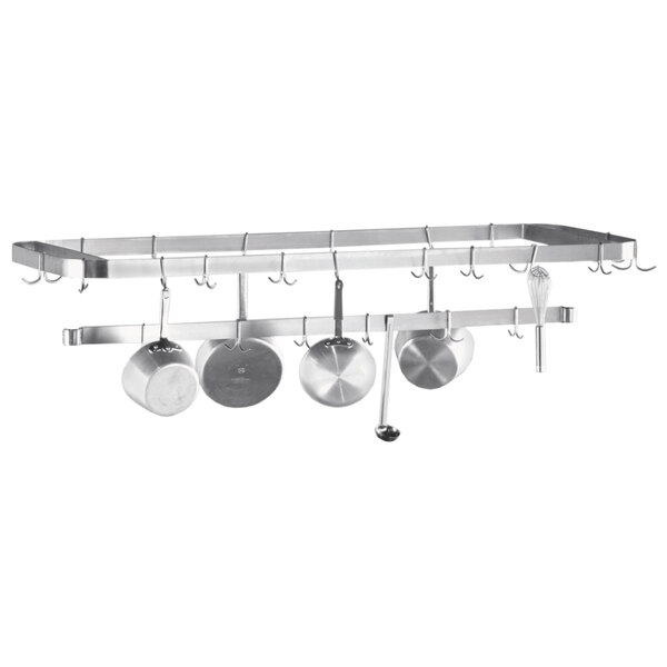 Advance Tabco SCT-120 Smart Fabrication 120" Middle Mount Stainless Steel Pot Rack / Utensil Rack