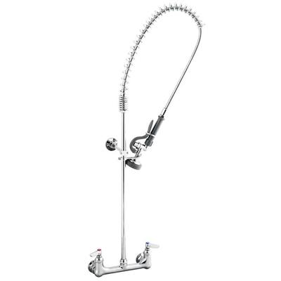T&S B-2278-B9 EasyInstall Wall Mounted 37" High Pre-Rinse Faucet with Adjustable 8" Centers, 44" Hose, Vacuum Breaker, 9" Wall Bracket, and Installation Kit