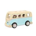 Indigo Jamm Colin Camper Van, Retro Classic Wooden Toy Vehicle holiday van with Removable Roof and Passengers for 18 months +