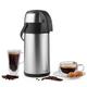 VonShef Airpot, 3L Stainless Steel Coffee Dispenser with Vacuum Pump, Double Wall Insulated Coffee & Tea Urn with Safety Lock & Carry Handle