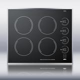 Summit 24 Inch Ceramic Four Burner Electric Cooktop - Black (CR424BL) screenshot. Cooktops directory of Appliances.
