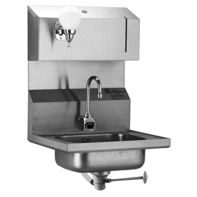 Eagle Group HSA-10-FODPE Electronic Hand Sink with Gooseneck Faucet, Soap Dispenser, Towel Dispenser, Polymer Lever Drain, and Overflow
