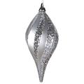 Vickerman 33656 - 12" Silver Candy Glitter Swirl Drop Christmas Tree Ornament (M132607)