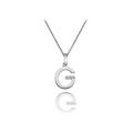 Hot Diamonds Round Diamond and Micro Letter G 925 Sterling Silver Pendant with 46 cm Curb Chain