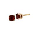 Gemondo Women 375 Gold 9ct Yellow Gold Round Garnet Classic Claw Set Stud Earrings Red 3.50mm