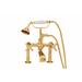 Strom Living Triple Handle Deck Mounted Clawfoot Tub Faucet w/ Diverter & Handshower in Yellow | 15 H in | Wayfair P0462S