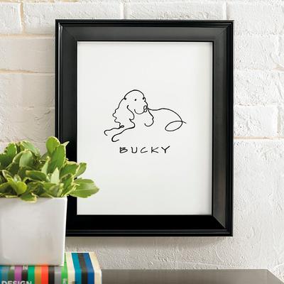 Personalized Dog Line Drawing Artwork - Beagle - G...