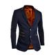 D&R Fashion Mens Blazer Jacket Blue Slim Fit Elbow Patches Smart Casual Sport Coat 3XL 48