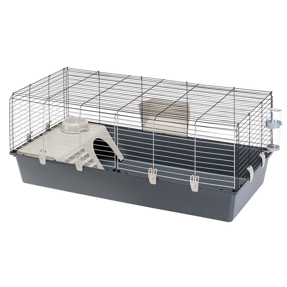 Cage Ferplast Rabbit 120 pour lapin et cochon d'Inde - L118 x l58,5 x H51,5 cm - Bac gris clair