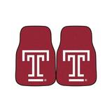 NCAA Temple University Owls 2-PC Set of Front Carpet Car Mats Universal Size